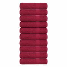 Vidaxl Brisače za tuširanje 10 kos bordo 70x140cm 360 g/m² 100% bombaž