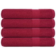 Vidaxl Brisače 4 kos bordo 100x200 cm 360 g/m² 100% bombaž