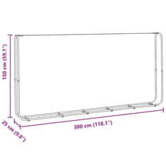 Vidaxl Stojalo za drva 300x25x150 cm Pocinkano jeklo