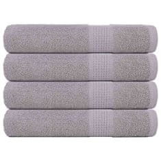 Vidaxl Brisače 4 kos siva 100x200 cm 360 g/m² 100% bombaž