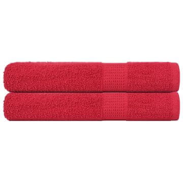 Vidaxl Brisače 2 kos rdeča 100x200 cm 360 g/m² 100% bombaž