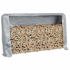 shumee vidaXL Stojalo za drva z dežnim pokrovom 250x25x150 cm Pocinkano jeklo