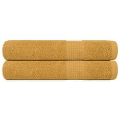 Vidaxl Brisače za savno 2 kos zlata 80x200 cm 360 g/m² 100% bombaž