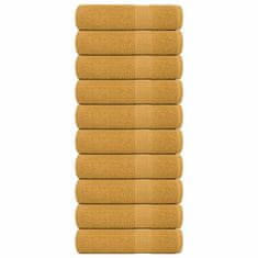 Vidaxl Brisače za roke 10 kos zlata 50x100 cm 360 g/m² 100% bombaž