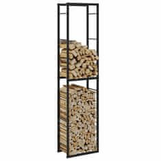 shumee vidaXL Stojalo za drva črno 50x30x209 cm jeklo