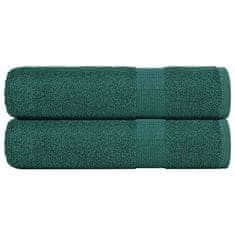 Vidaxl Brisače za tuširanje 2 kos zelena 70x140cm 360 g/m² 100% bombaž