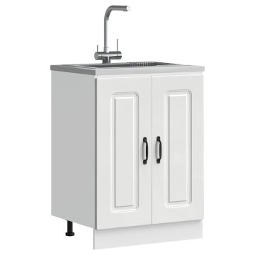 Vidaxl vidaXL Omarica za kuhinjsko korito Kalmar bela 60x46x81,5 cm