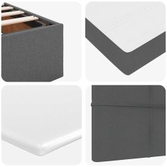 Vidaxl Otomanska postelja z vzmetnico siv 140x200 cm blago