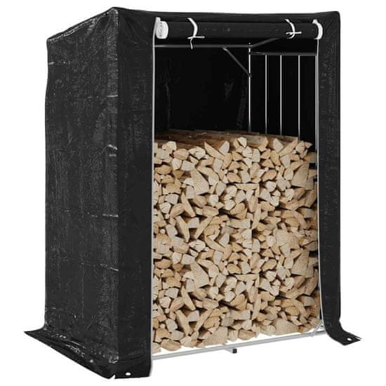 shumee vidaxL Stojalo za drva z dežnim pokrovom 150x100x200cm pocinkano jeklo