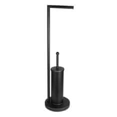 Sepio Stojalo za toaletni papir + krtačo 19x72cm jeklo BLACK