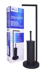 Sepio Stojalo za toaletni papir + krtačo 19x72cm jeklo BLACK