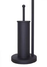 Sepio Stojalo za toaletni papir + krtačo 19x72cm jeklo BLACK