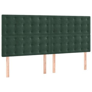 Vidaxl Vzglavje postelje temno zeleno 180x5x118/128 cm žametno