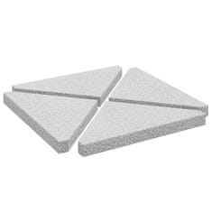 Vidaxl Uteži za dežnike 4 kosi sive granitne trikotne 14 kg
