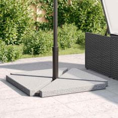 Vidaxl Uteži za dežnike 4 kosi sive granitne trikotne 14 kg