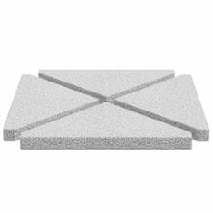 Vidaxl Uteži za dežnike 4 kosi sive granitne trikotne 14 kg