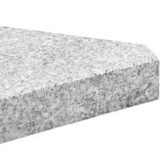 Vidaxl Uteži za dežnike 4 kosi sive granitne trikotne 14 kg