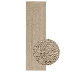 shumee vidaXL Rug "ZIZUR" Bež 80x250 cm Juta videz Notranje in zunanje