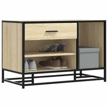 Vidaxl vidaXL Klop za čevlje iz hrasta sonoma 80x40x53,5 cm lepljen les in kovina