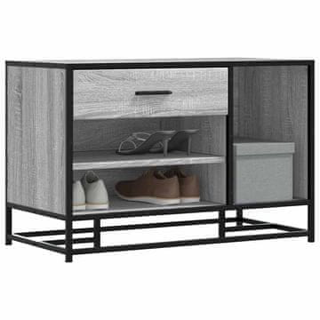 Vidaxl vidaXL Klop za čevlje sonoma siva 80x40x53,5 cm les in kovina