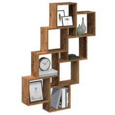 shumee vidaXL Stenska kockasta polica iz starega lesa 90x15x119,5 cm