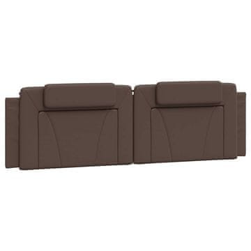 Vidaxl Blazina za vzglavje Viana rjava 180 cm umetno usnje