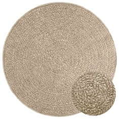 shumee vidaXL Rug "ZIZUR" Beige Ø 120 cm Juta videz Notranji in zunanji