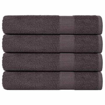 shumee vidaXL Brisače za savno 4 kos FROGN antracit 80x200 cm 100% bombaž