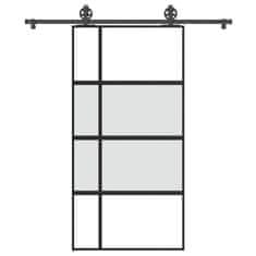 shumee vidaXL Drsna vrata z opremo 102,5x205 cm kaljeno steklo in aluminij