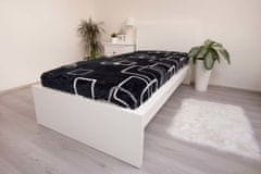 Jerry Fabrics Mikroplush posteljnina kvadratki črno-beli poliester, 90/200 cm