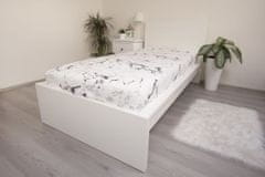 Jerry Fabrics Prevleka iz mikroflisa Marmor Bela Poliester, 90/200 cm