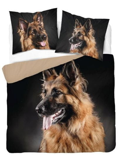 Detexpol Francosko posteljno perilo Shepherd black Bombaž, 220/200, 2x70/80 cm