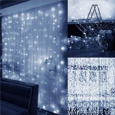 Springos novoletna LED zavesa 300 LED 6500K 8 funkcij 3x3m