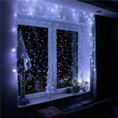 Springos novoletna LED zavesa 300 LED 6500K 8 funkcij 3x3m
