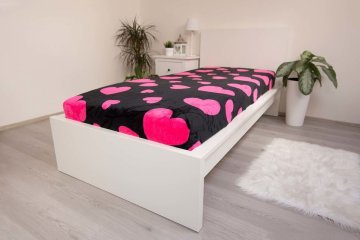 Jerry Fabrics Prevleka iz mikrovlaken Srce Poliester, 90/200 cm