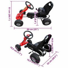 Vidaxl Gokart na pedale rdeče barve