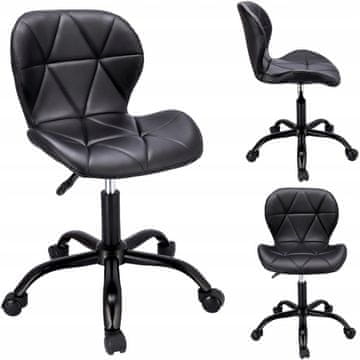 shumee Vrtljivi stol ENDO, eko usnje - črn