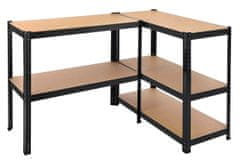 Gockowiak 5-nivojski črni regal za shranjevanje 625 kg 150 x 75 x 30 cm