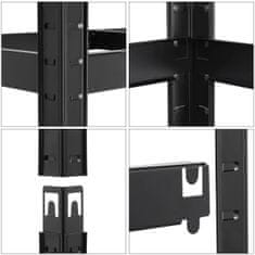 Gockowiak 5-nivojski črni regal za shranjevanje 625 kg 150 x 75 x 30 cm
