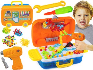 shumee Kreativni mozaik v kovčku 258 kos. 3D sestavljanka, kocke, komplet za sestavljanje izvijačev