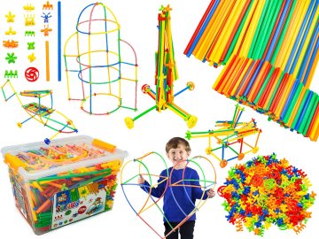 shumee Konstrukcijske slamice, kocke, palice 1200 el, etui, 3D Nova verzija