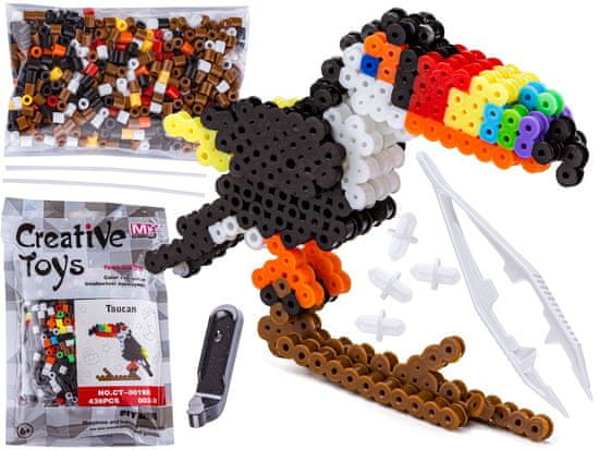 shumee Likalne perle 3D različica, TUKAN Bird, vrečka, torba za likanje