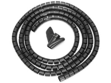 shumee Organizator kablov, spiralna kabelska vezica, rešetka, pokrov ČRNO 3 m