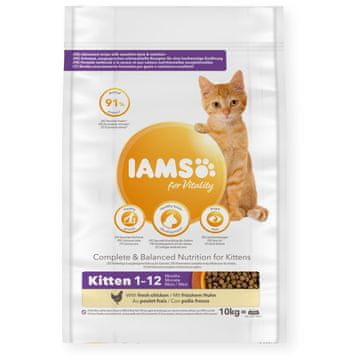 Eukanuba IAMS for Vitality Kitten Fresh chicken - suha hrana za mačke - 10kg