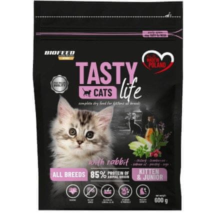 BIOFEED BIOFEED Tasty Cats Life Kitten Junior Rabbit - suha hrana za mačke - 600g
