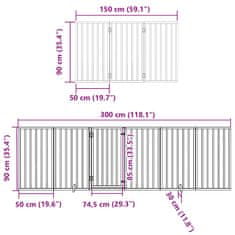 Vidaxl Ograda za pse z vrati zložljiva 9 panelov črna 450 cm les