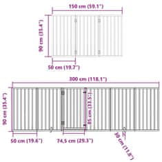 Vidaxl Ograda za pse z vrati zložljiva 15 panelov 750 cm topolovina
