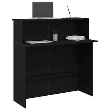 Vidaxl vidaXL Recepcijska miza črna 100x50x103,5 cm lepljen les