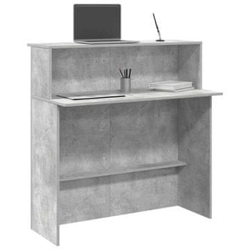 Vidaxl vidaXL Recepcijska miza betonsko siva 100x50x103,5 cm lepljen les