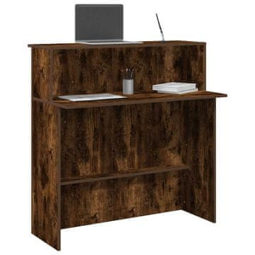 Vidaxl vidaXL Recepcijska miza dimljen hrast 100x50x103,5 cm lepljen les